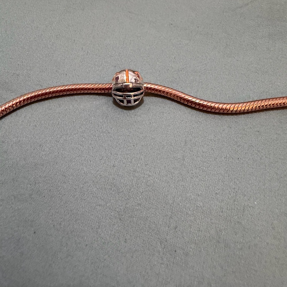Silver and Orange University Of Tennessee UT Football Helmet Charm - Picture 2 of 5
